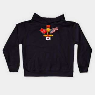 US Vs North Korea w China - S Korea Kids Hoodie